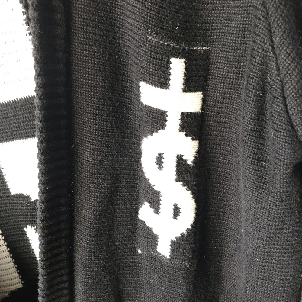 UNIF Black and White 'Jesus Saves I Spend' Graphic Cardigan - Picture 6 of 6